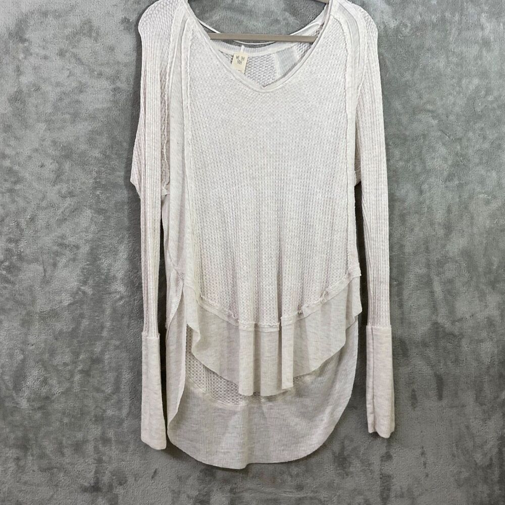 Free People We The Free Catalina Waffle Knit Oversized Long Sleeve Thermal Top